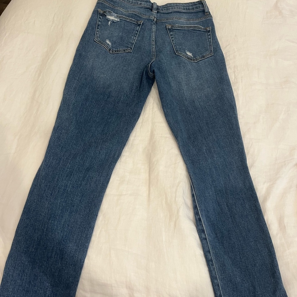 High Rise Distressed Straight Jean - Picture 2 of 5